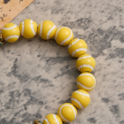 Baseball Bead Pocket Rosary with Sacred Heart & Eucharist Cross