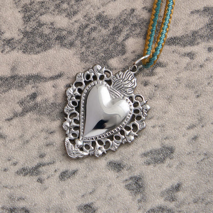 Baseball Bead Pocket Rosary with Sacred Heart & Eucharist Cross